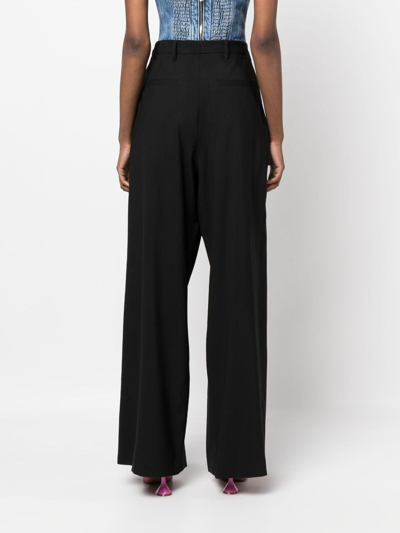 Shop Giuseppe Di Morabito High-waist Wool-blend Trousers In Black