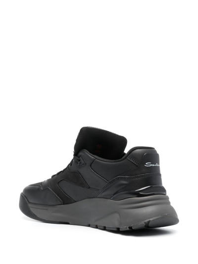 Santoni Hy-run Low-top Sneakers In Black