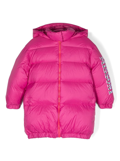 Shop Missoni Logo-print Puffer Coat In Pink