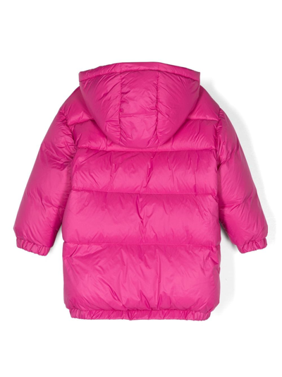 Shop Missoni Logo-print Puffer Coat In Pink