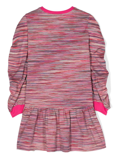 Shop Missoni Melange-effect Logo-print Dress In Pink