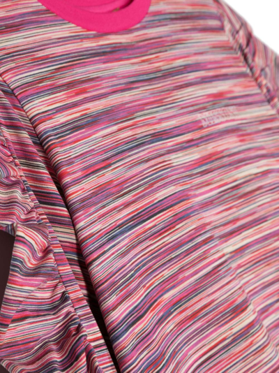 Shop Missoni Melange-effect Logo-print Dress In Pink