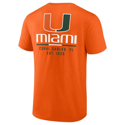 Shop Fanatics Branded Orange Miami Hurricanes Game Day 2-hit T-shirt