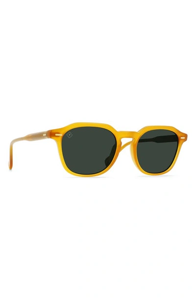Shop Raen Clyve 52mm Polarized Round Sunglasses In Honey/ Green Polarized