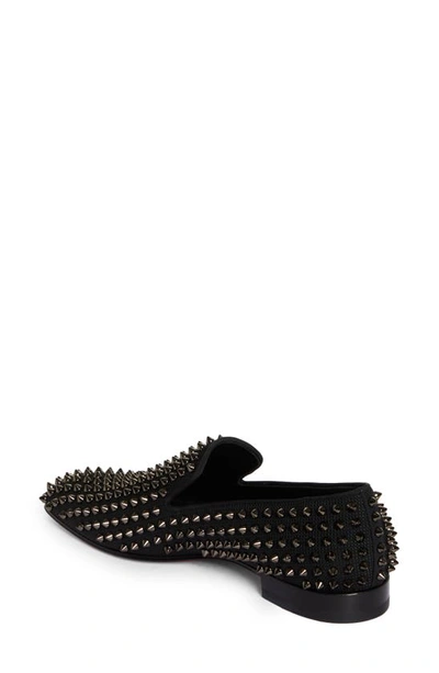 Shop Christian Louboutin Dandelion Spikes Venetian Loafer In B139 Black/ Black Gunmetal
