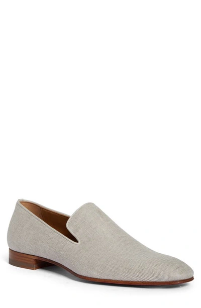 Shop Christian Louboutin Dandelion Linen Venetian Loafer In Albatre