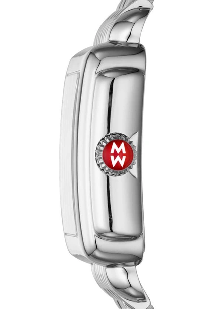 Shop Michele Deco Madison Diamond Dial Watch Head, 33mm X 35mm In Silver