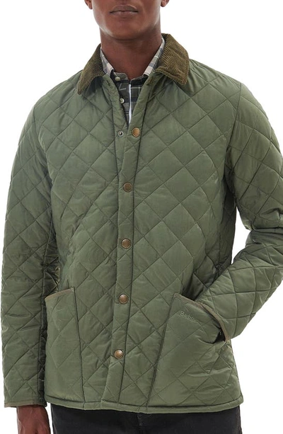 Shop Barbour Heritage Liddesdale Quilted Jacket In Light Moss