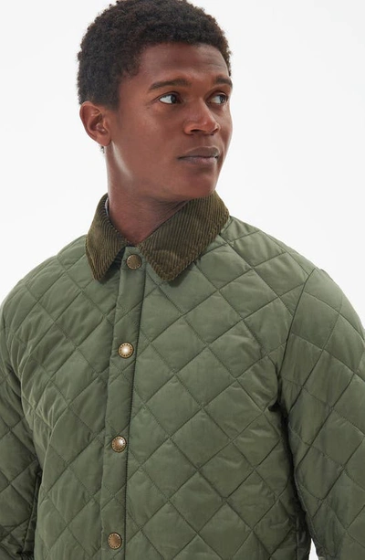 Shop Barbour Heritage Liddesdale Quilted Jacket In Light Moss