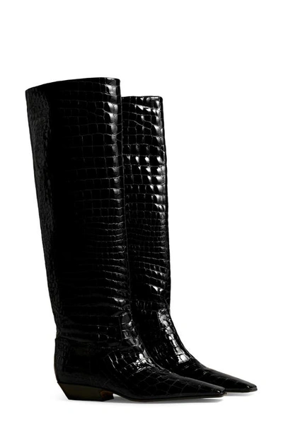 Shop Khaite Marfa Classic Knee High Boot In Black