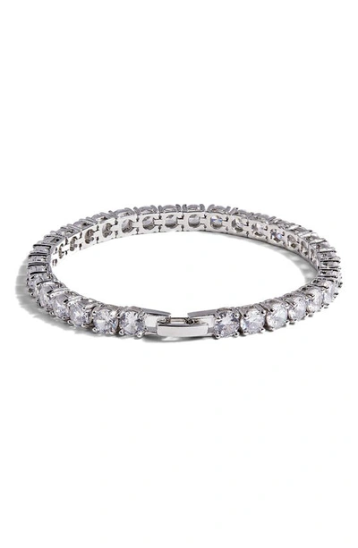 Shop Drae Cubic Zirconia Tennis Bracelet In Silver