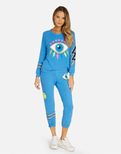 Lauren Moshi Alana Neon Lightning Eye In Sky Blue