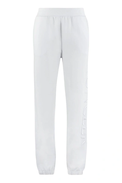 Shop Moncler Logo Print Sweatpants In White
