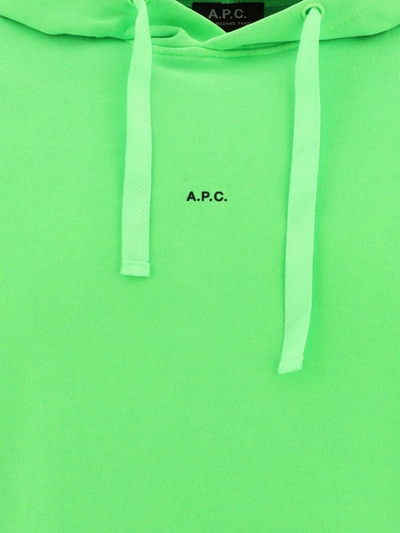 Shop Apc A.p.c. "larry Fluo" Hoodie In Green