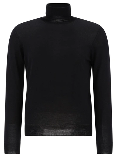 Shop Tagliatore "mike" Turtleneck Sweater In Black