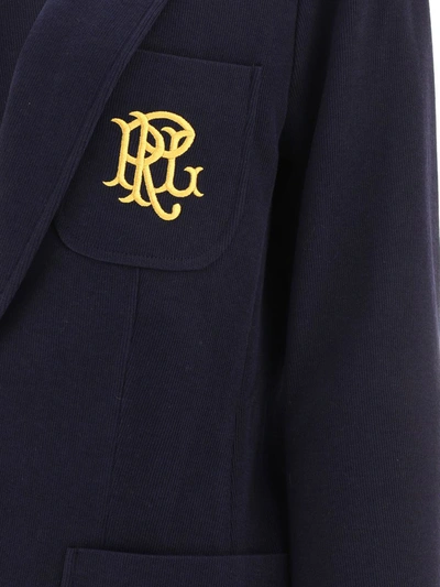 Shop Polo Ralph Lauren Double-knit Jacquard Blazer In Blue