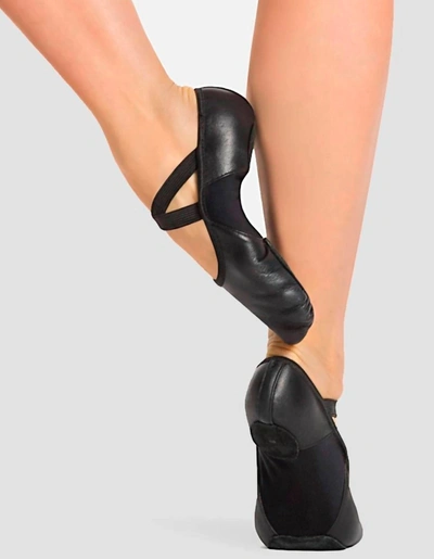 Shop Capezio Women's Hanami Leather Ballet Shoes - Wide In Black