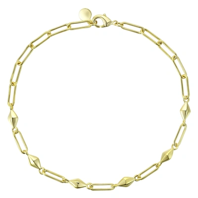 Shop Rachel Glauber Rg 14k Yellow Gold Plated Paperclip Chain Bracelet/anklet
