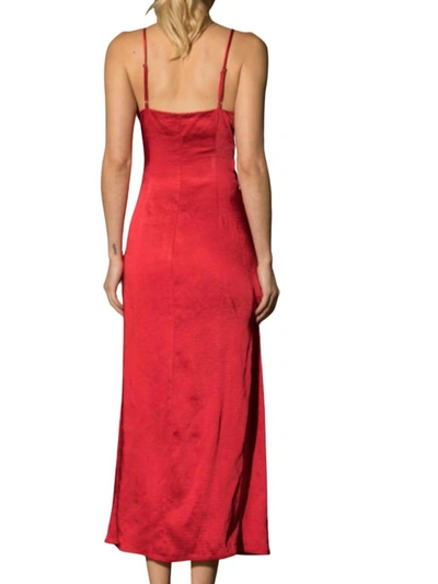 Lena Satin Maxi Dress In Burgundy In Red