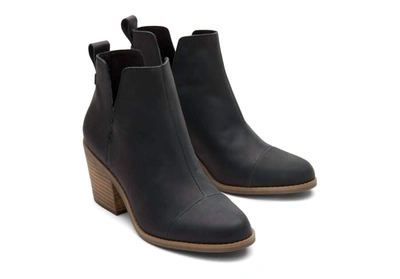 Shop Toms Everly Leather Cutout Boot In Black