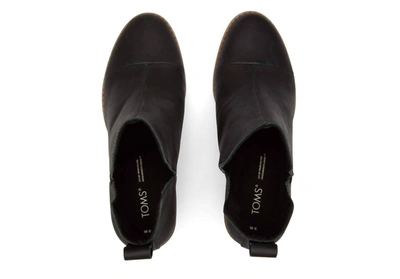Shop Toms Everly Leather Cutout Boot In Black