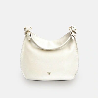 Shop Apatchy London The Harriet Stone Leather Bag In White