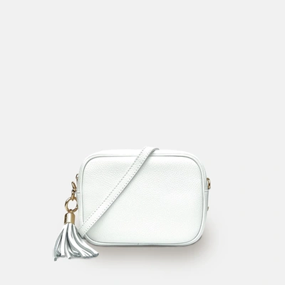 Shop Apatchy London White Leather Crossbody Bag With Black & White Giraffe Strap