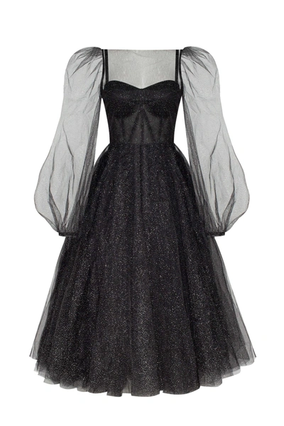 Shop Milla Combination Sparkly Tulle Dress In Black