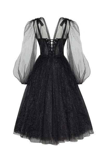 Shop Milla Combination Sparkly Tulle Dress In Black