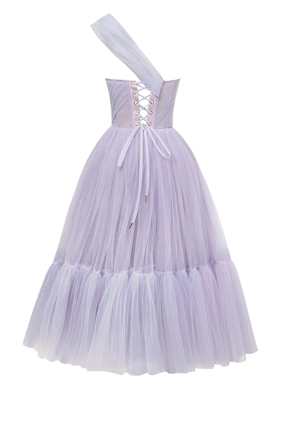 Shop Milla Lavender One-shoulder Cocktail Tulle Dress