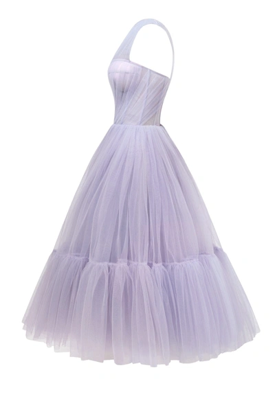 Shop Milla Lavender One-shoulder Cocktail Tulle Dress