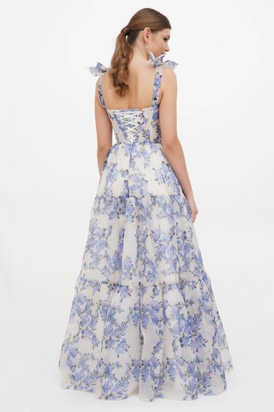 Milla Hydrangea Tender Floral Maxi Tie-strap Dress In Hydrangea