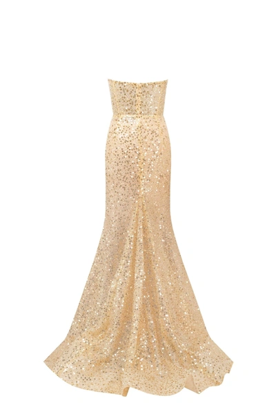 Milla Showstopper Maxi Dress Covered In Gold Sequins In Golden