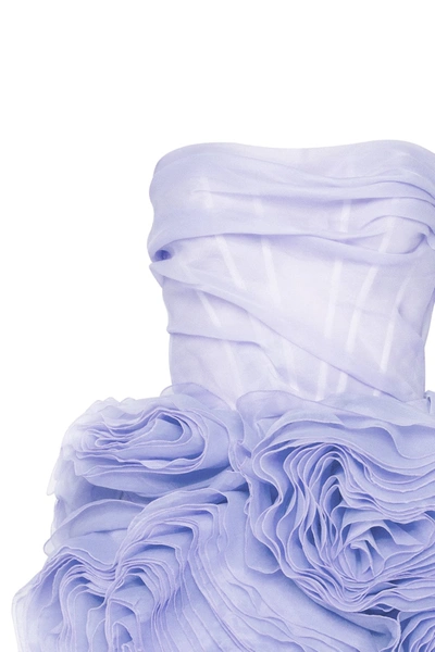 Shop Milla Appliquéd Organza Lavender Mini Dress