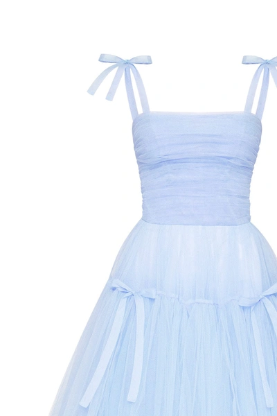Milla Light Blue Tie-straps Tulle Dress In Light Blue