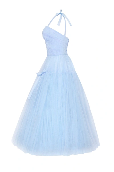 Milla Light Blue Tie-straps Tulle Dress In Light Blue