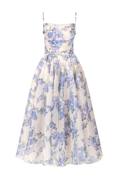 Milla Hydrangea Spaghetti Strap Midi Dress In Hydrangea
