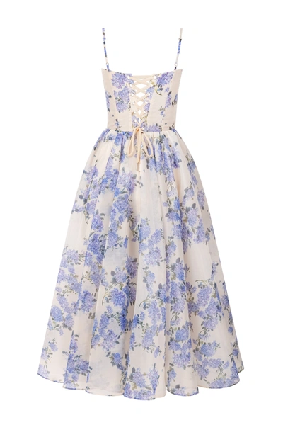 Milla Hydrangea Spaghetti Strap Midi Dress In Hydrangea