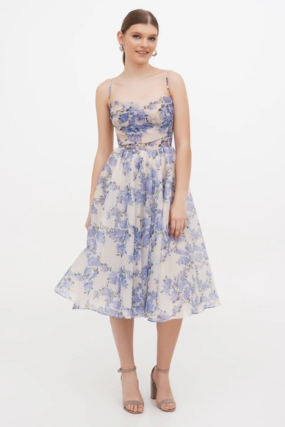 Milla Hydrangea Spaghetti Strap Midi Dress In Hydrangea
