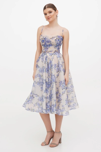 Milla Hydrangea Spaghetti Strap Midi Dress In Hydrangea