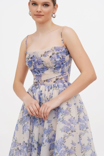 Milla Hydrangea Spaghetti Strap Midi Dress In Hydrangea