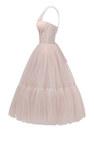 Milla Misty Rose One-shoulder Cocktail Tulle Dress In Misty Rose