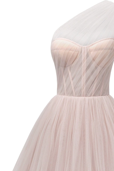 Shop Milla Misty Rose One-shoulder Cocktail Tulle Dress