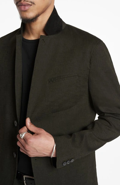 Shop John Varvatos Allen Slim Fit Linen Blend Jacket In Kelp