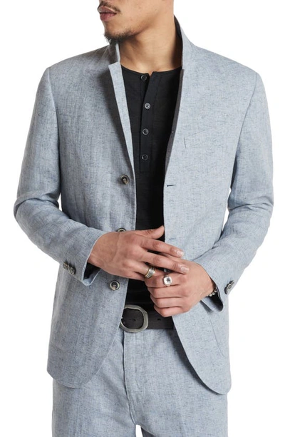 Shop John Varvatos Priory Slim Fit Crosshatch Linen Blend Jacket In Dusted Blue