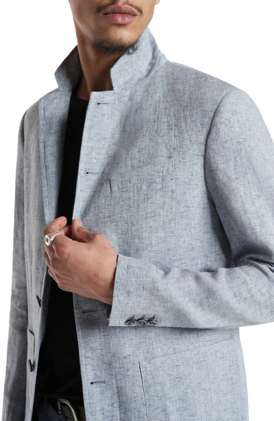 Shop John Varvatos Priory Slim Fit Crosshatch Linen Blend Jacket In Dusted Blue