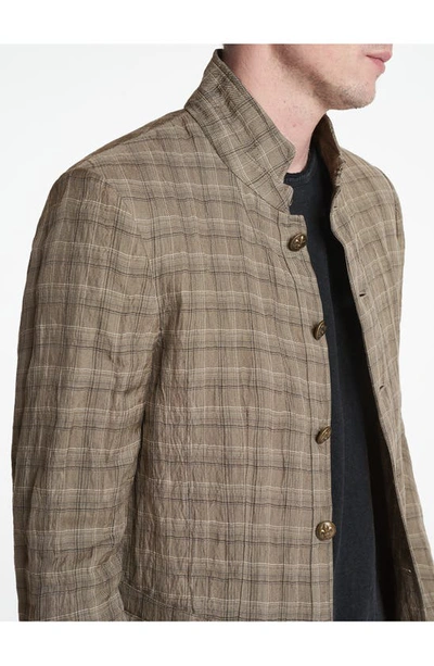 Shop John Varvatos Anson Slim Fit Check Jacket In Olive Leaf