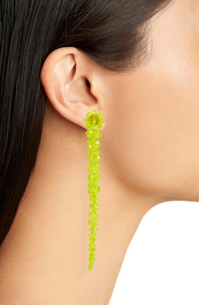 Shop Simone Rocha Beaded Drop Earrings In Acid Green