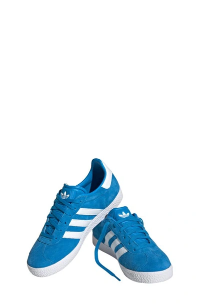 Shop Adidas Originals Kids' Gazelle Sneaker In Bright Blue/ White/ Gold