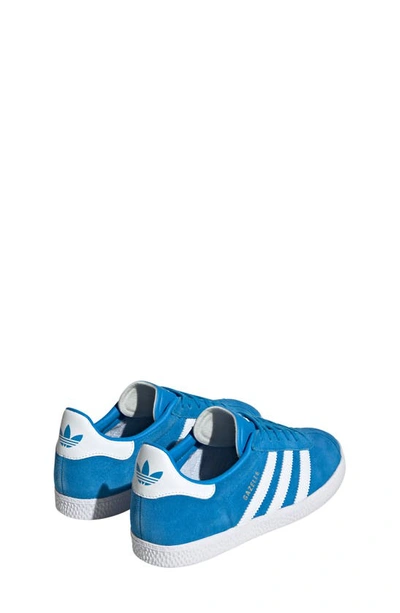 Shop Adidas Originals Kids' Gazelle Sneaker In Bright Blue/ White/ Gold
